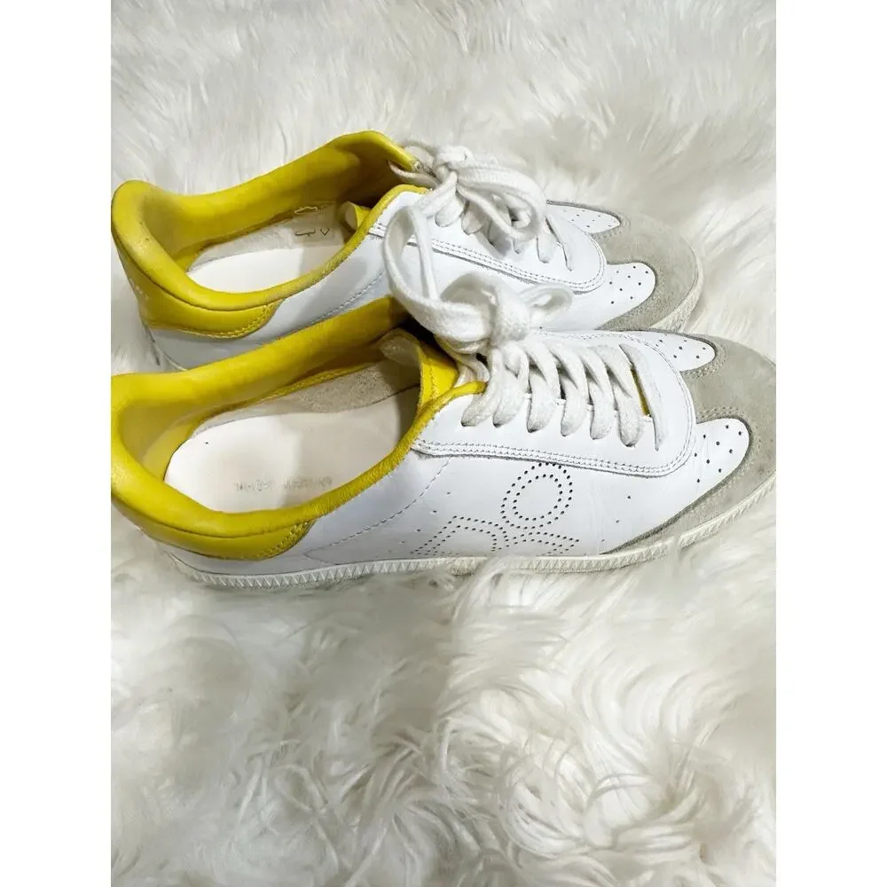 Isabel Marant Womens Bryce Low Top Sneaker Size‎ 38 US 8 Yellow Suede Trim Lace